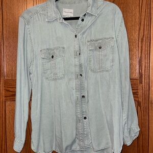 Army green button up